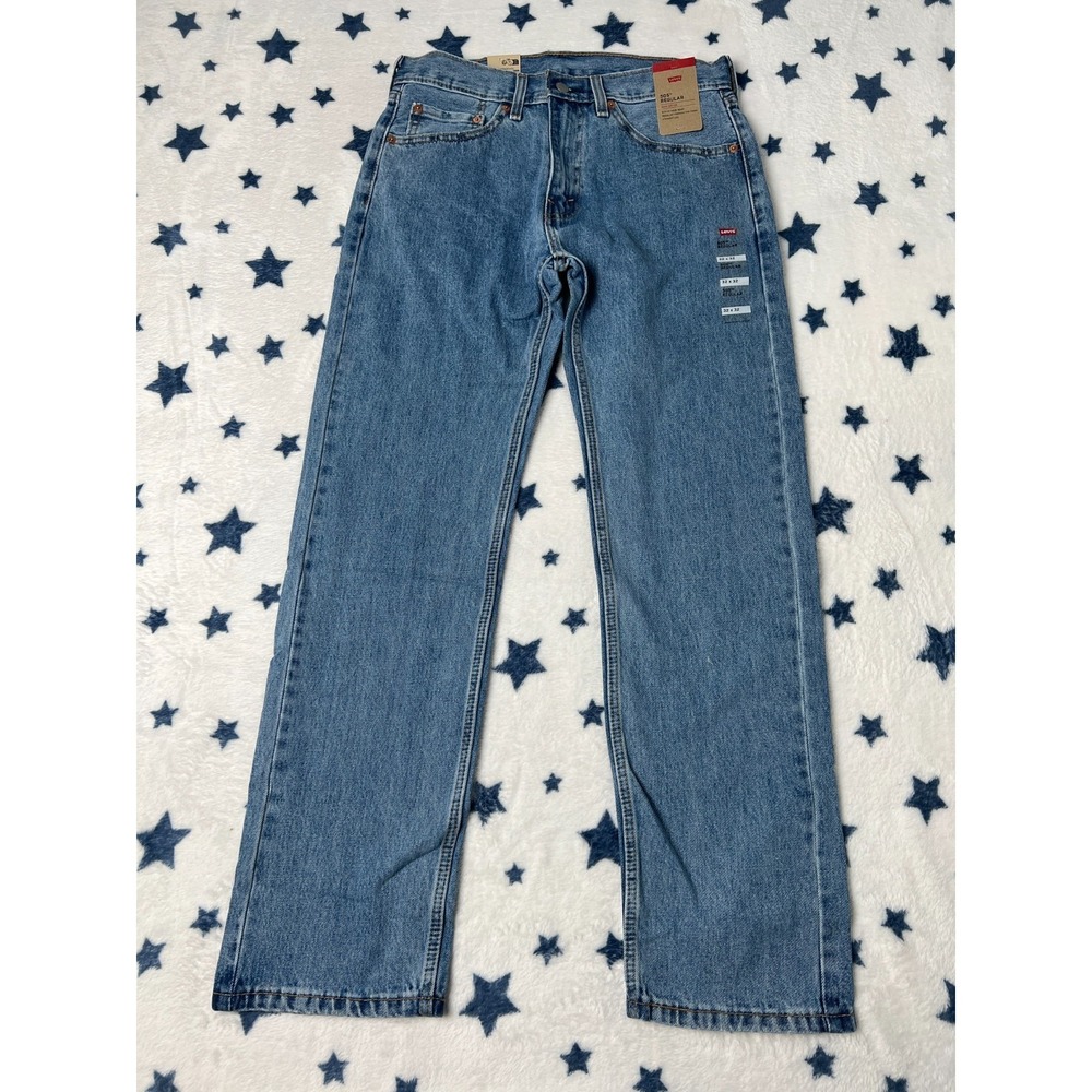 Levi's 505 Regular Men's Jeans 32x32 Light Wash Straight Leg Denim Pants - Picture 2 of 7